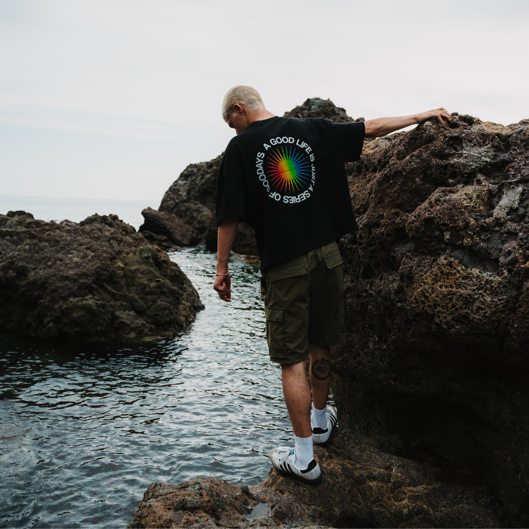 RAINBOW SUN TEE - BIANCA\NERA
