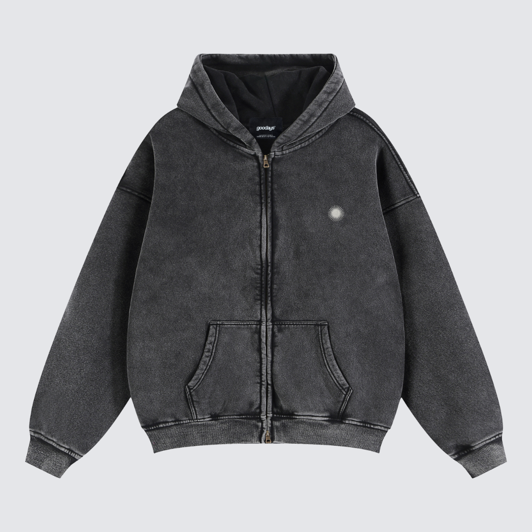 Stone Zip Hoodie - Grigio