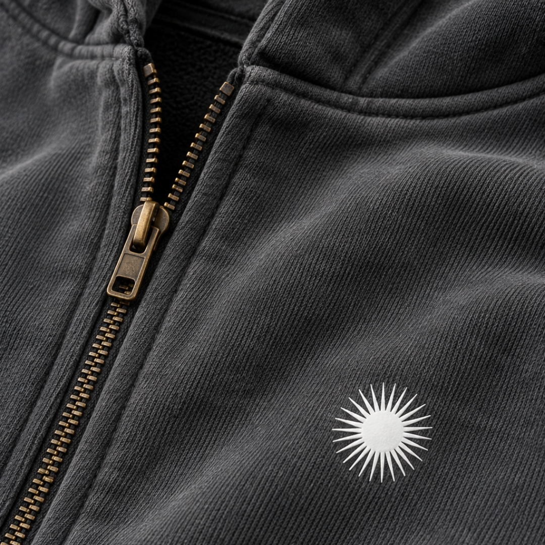 Stone Zip Hoodie - Grigio