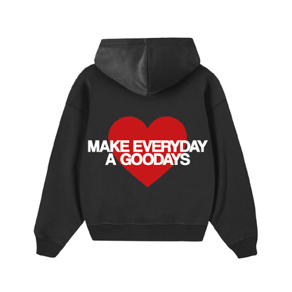 LOVE ZIP HOODIE - BLACK
